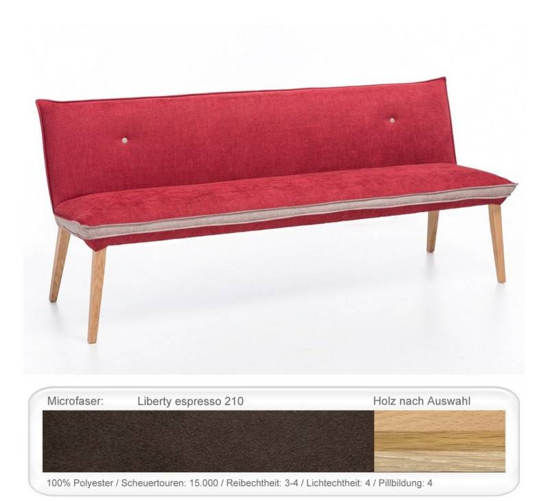expendio Sitzbank Gerit 1, Eiche bianco, Liberty espresso 210 160x86x67 cm aus Massivholz von expendio