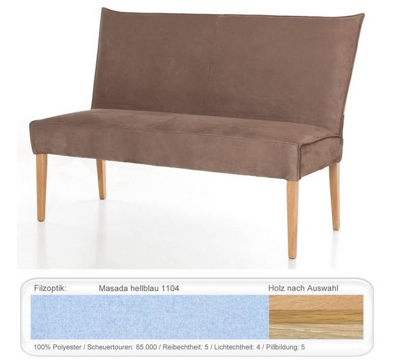 expendio Sitzbank Kiana, Eiche natur, Masada hellblau 1104 163x102x71 cm aus Massivholz von expendio