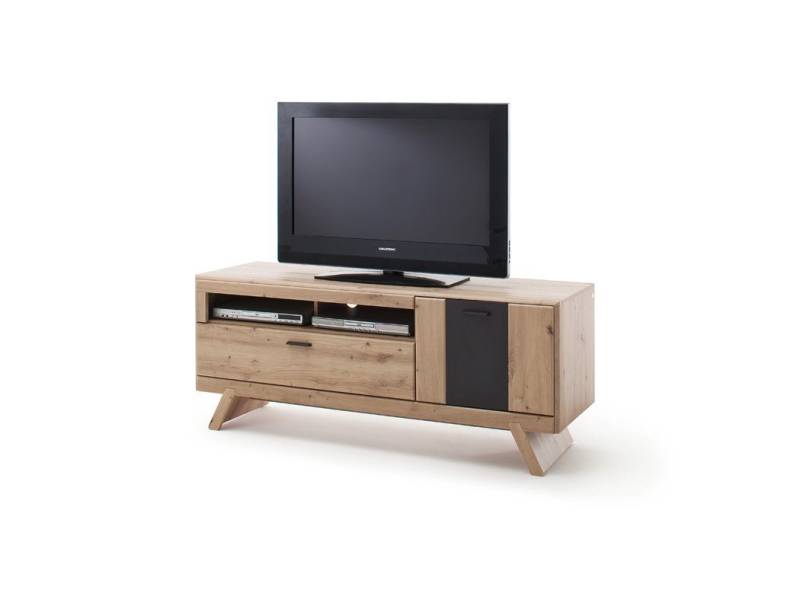 expendio TV-Board Carvin 16, Balkeneiche tiefgezogen / Cosmos grey 159x65x51 gedämpfter Beschlag von expendio