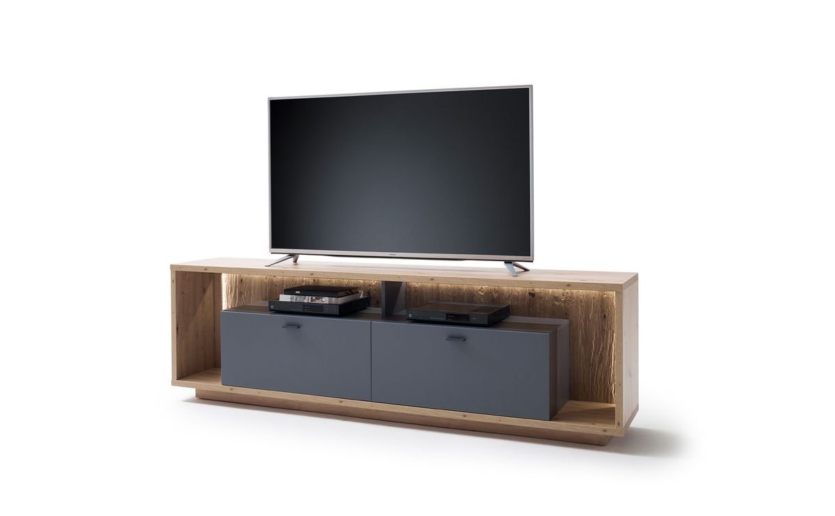 expendio TV-Board Liam 10, Royal grey / Balkeneiche Nb. 205x63x40 cm mit 2-in-1-Optik von expendio