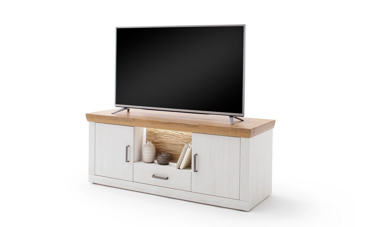 expendio TV-Board Marlis 7, Pinie Aurelio / Grandson Oak Nb. 154x62x50 cm vormontiert 3D-Optik von expendio