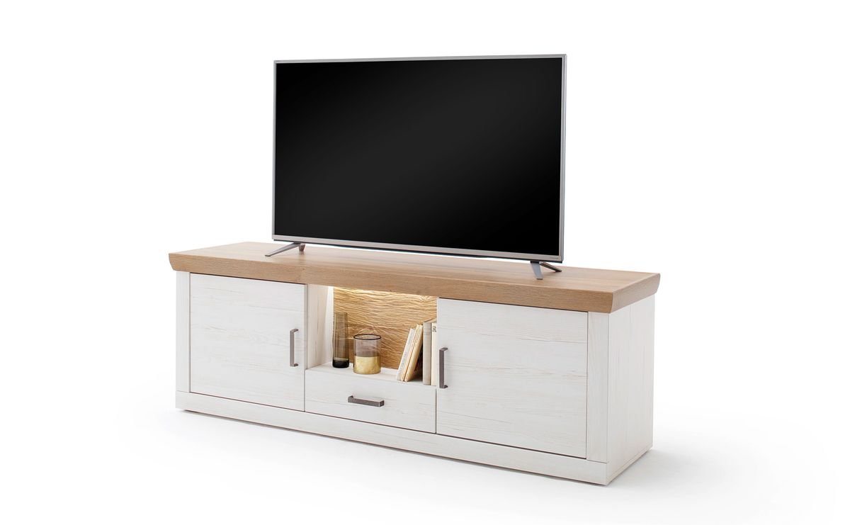 expendio TV-Board Marlis 8, Pinie Aurelio / Grandson Oak Nb. 181x62x50 cm vormontiert 3D-Optik LED von expendio