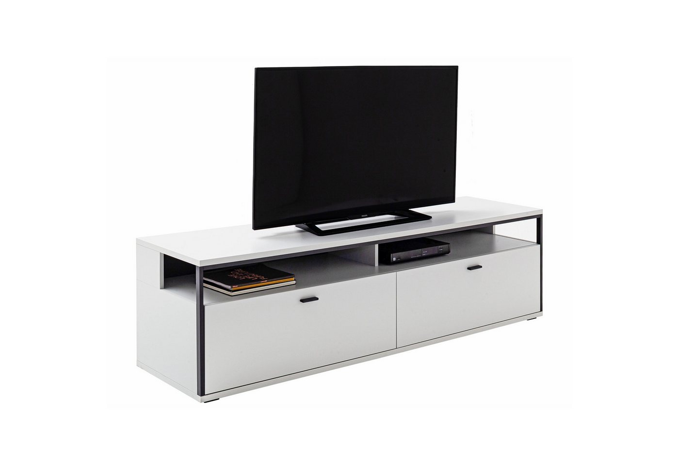 expendio TV-Board Martha 6, Modern white tiefgezogen / schwarzgrau, 184x53x51 cm expendio TV-Board Martha 6, Modern white tiefgezogen / schwarzgrau, 184x53x51 cm von expendio