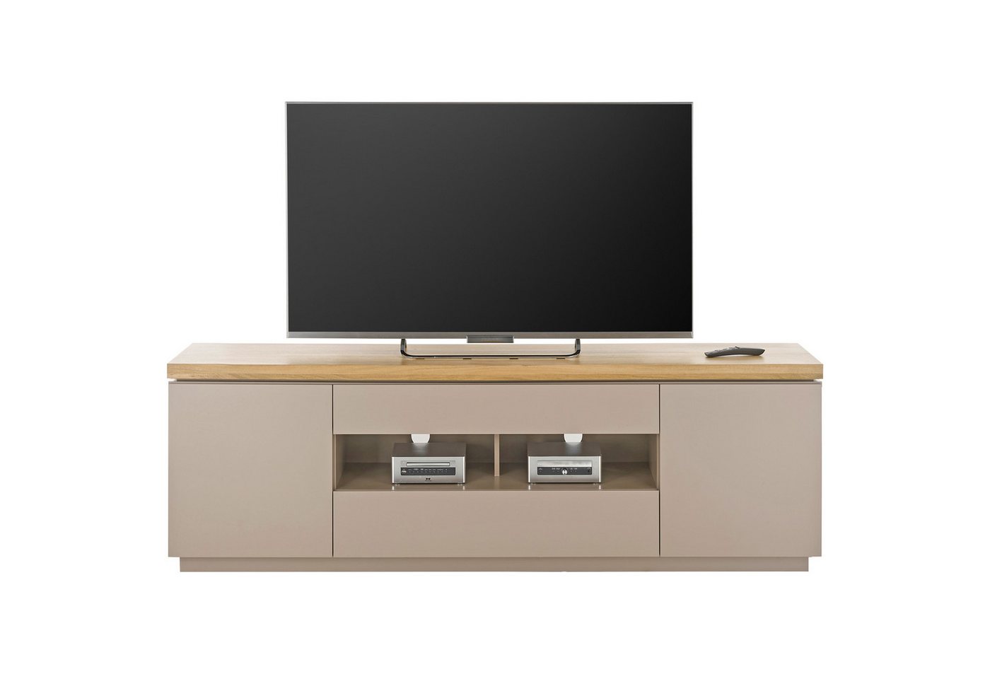 expendio TV-Board Previn 5, warmgrau, matt lackiert / Deckplatte: Akazie massiv, 173x57x40 cm expendio TV-Board Previn 5, warmgrau, matt lackiert / Deckplatte: Akazie massiv, 173x57x40 cm von expendio