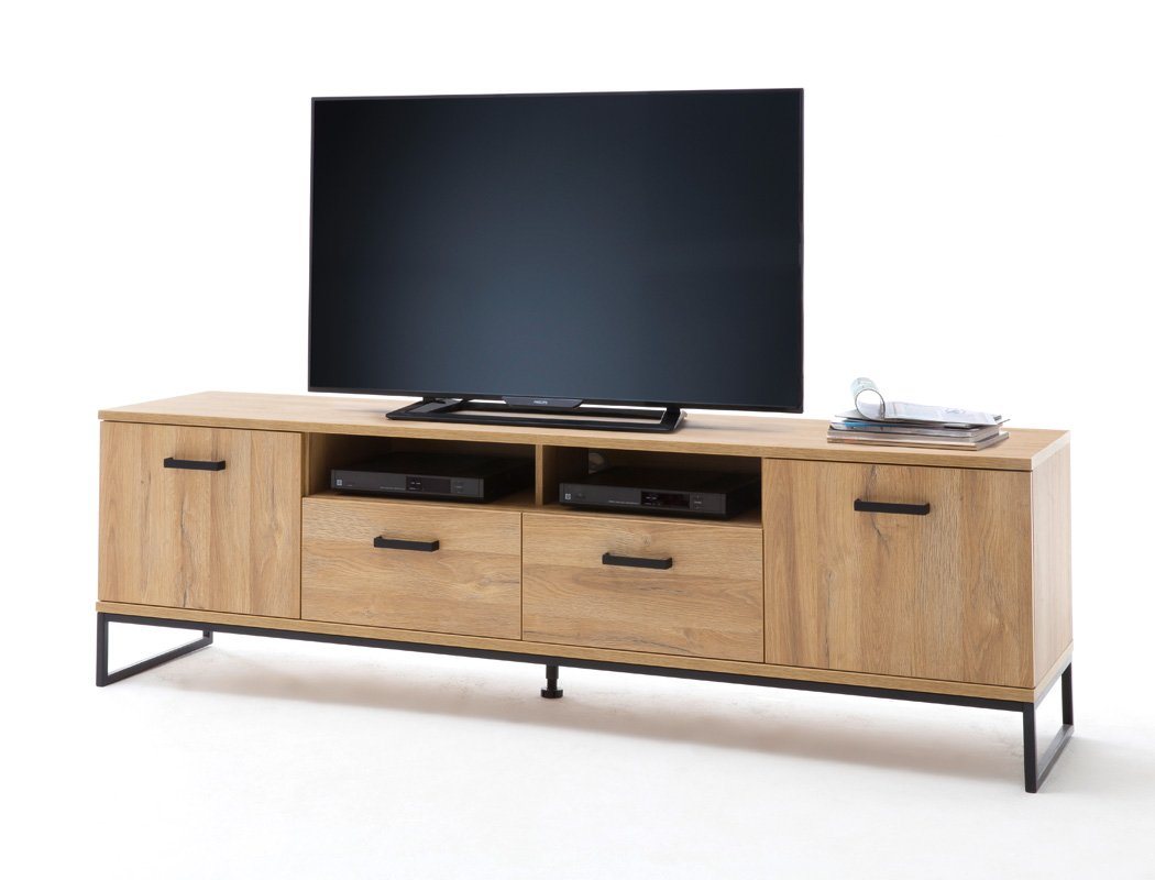 expendio TV-Board Torrico 9, Grandson Oak 201x60x44 cm melaminbeschichtet auf Metall-Fußgestell von expendio