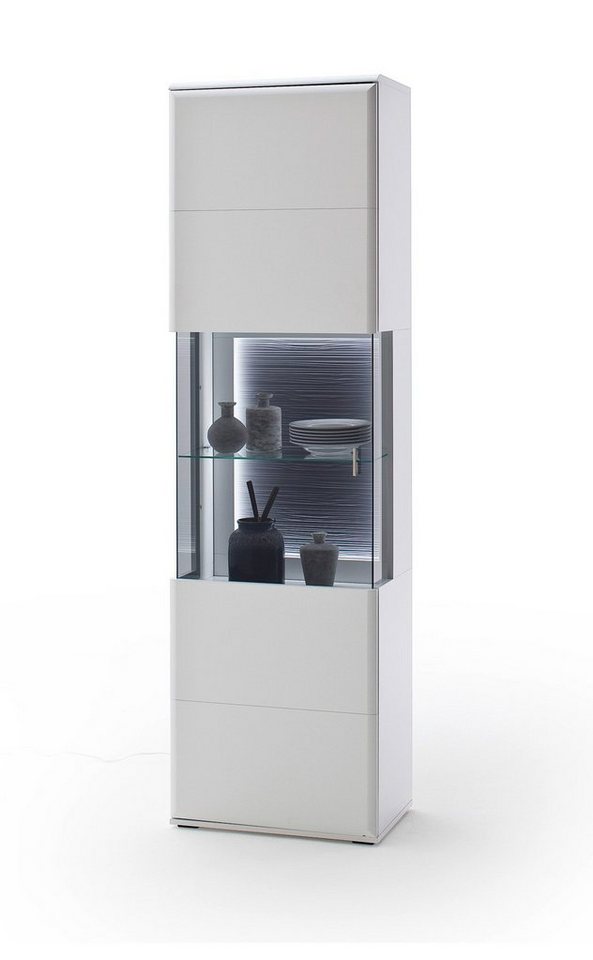 expendio Vitrine Alexia 3 weiß matt Nb. 60x208x38 cm vormontiert mit LED-Beleuchtung von expendio