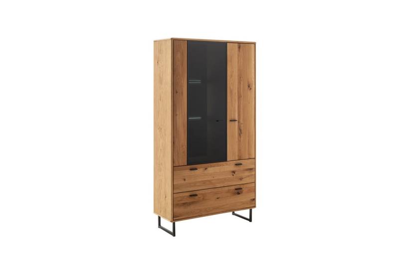 expendio Vitrine Arian 4 Ast/Balkeneiche massiv 100x186x37 cm von expendio