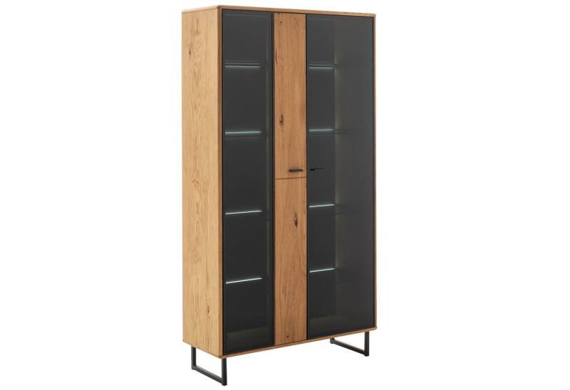 expendio Vitrine Arian 5 Ast/Balkeneiche massiv 100x186x37 cm von expendio
