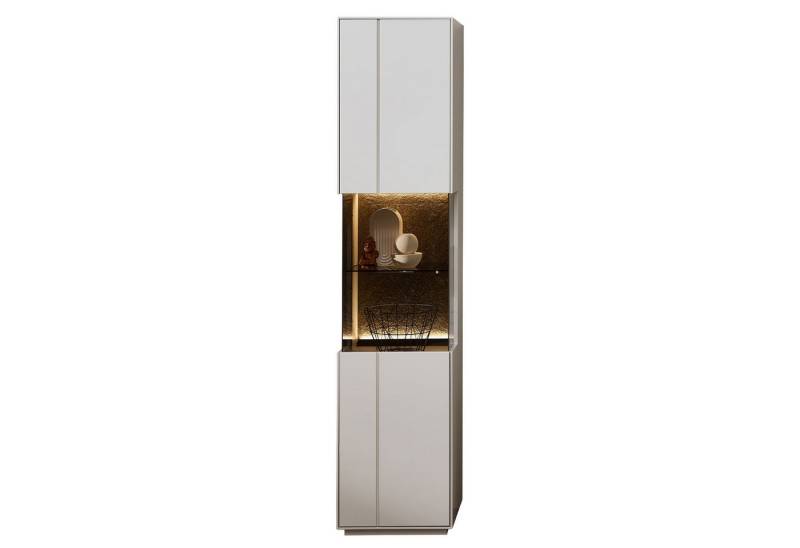 expendio Vitrine Coben 1 Sahara Creme lackiert / Granit Steinfurnier, 45x204x40 cm von expendio