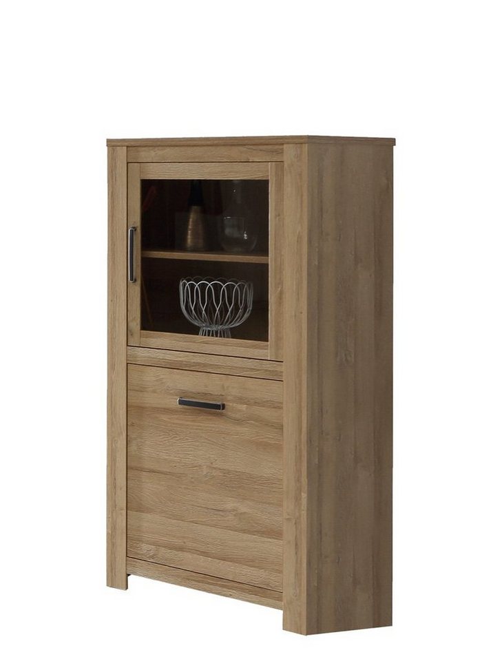 expendio Vitrine Hauke 5 Alteiche 77x144x43 cm mit viel Stauraum von expendio