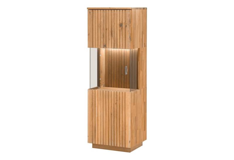 expendio Vitrine Linda 1 Eiche massiv bianco geölt 52x152x40 cm von expendio