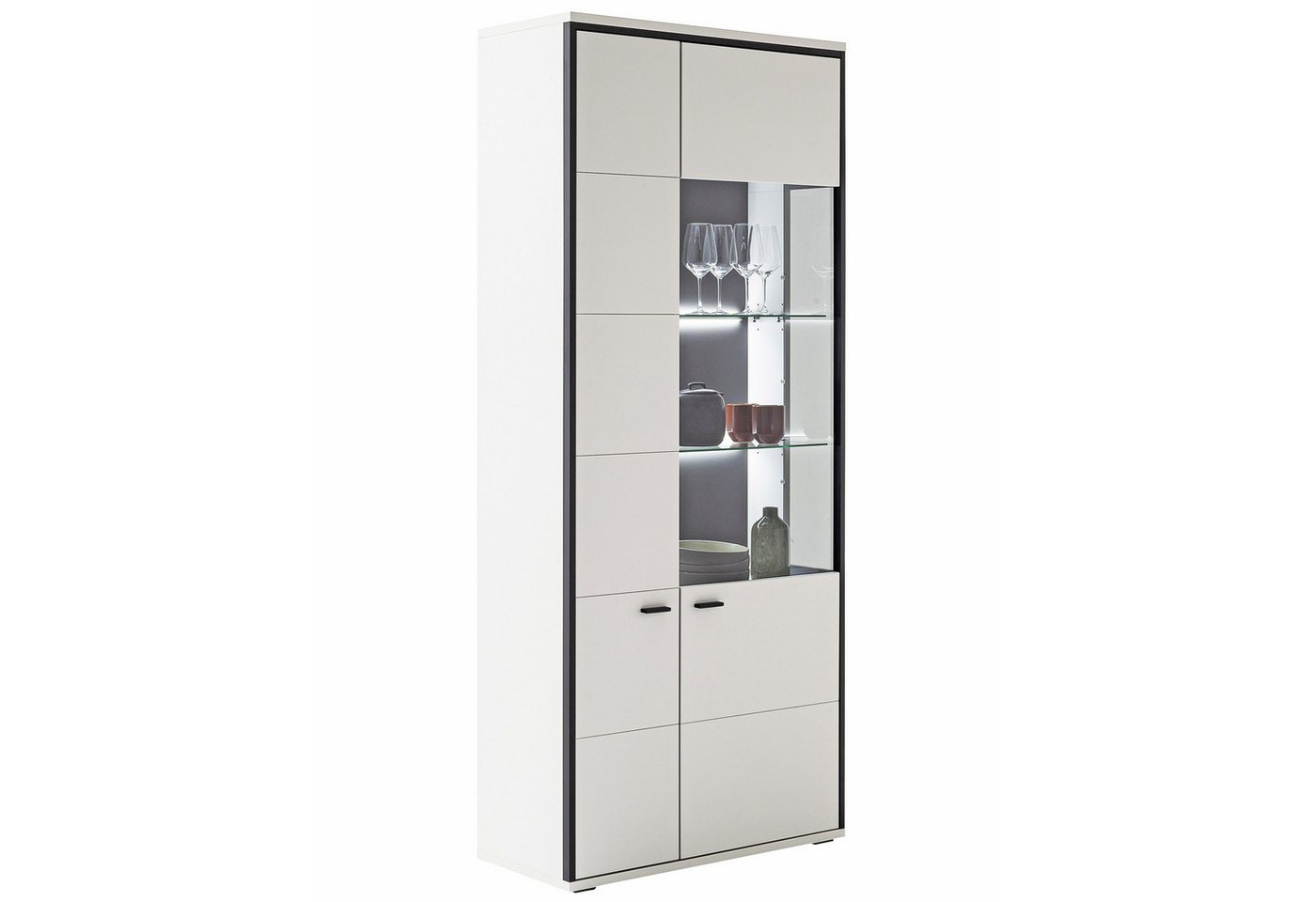 expendio Vitrine Martha 2 Modern white tiefgezogen / schwarzgrau, 84x199x38 cm expendio Vitrine Martha 2 Modern white tiefgezogen / schwarzgrau, 84x199x38 cm von expendio