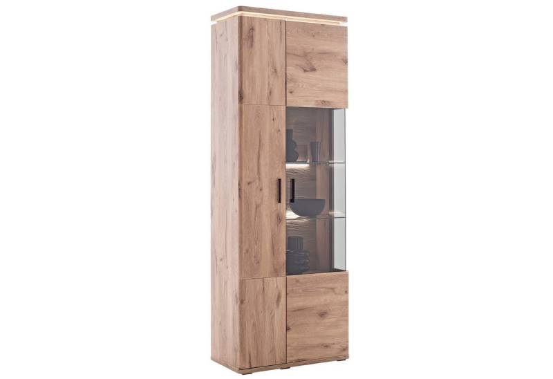 expendio Vitrine Morgan 1 Viking Oak tiefzieh Nb., 75x208x38 cm von expendio
