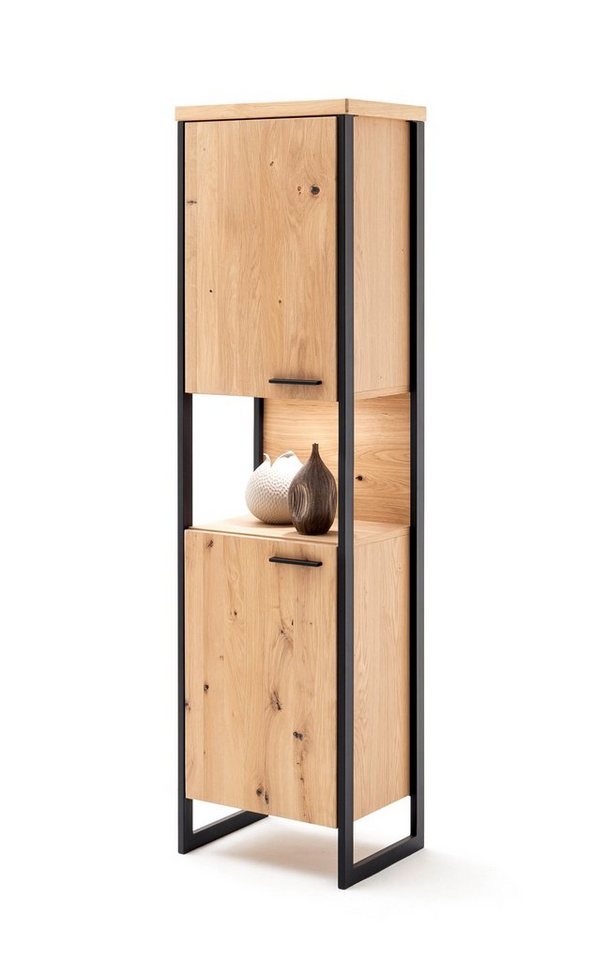 expendio Vitrine Silvio 3 Balkeneiche Bianco 50x186x38 cm vormontiert Metallkufen Beleuchtung expendio Vitrine Silvio 3 Balkeneiche Bianco 50x186x38 cm vormontiert Metallkufen Beleuchtung von expendio