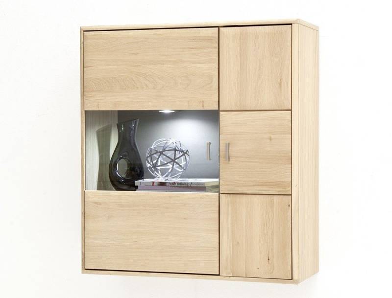 expendio Vitrine Torrent 12 Eiche bianco 94x105x39 cm vormontiert aus Massivholz von expendio