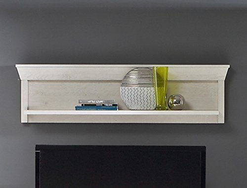 expendio Wandpaneel Kasimir 8 Pinie weiß 121x34x24 cm Wandboard Wandregal Regal Wohnzimmer Esszimmer Landhausmöbel Landhausstil von expendio
