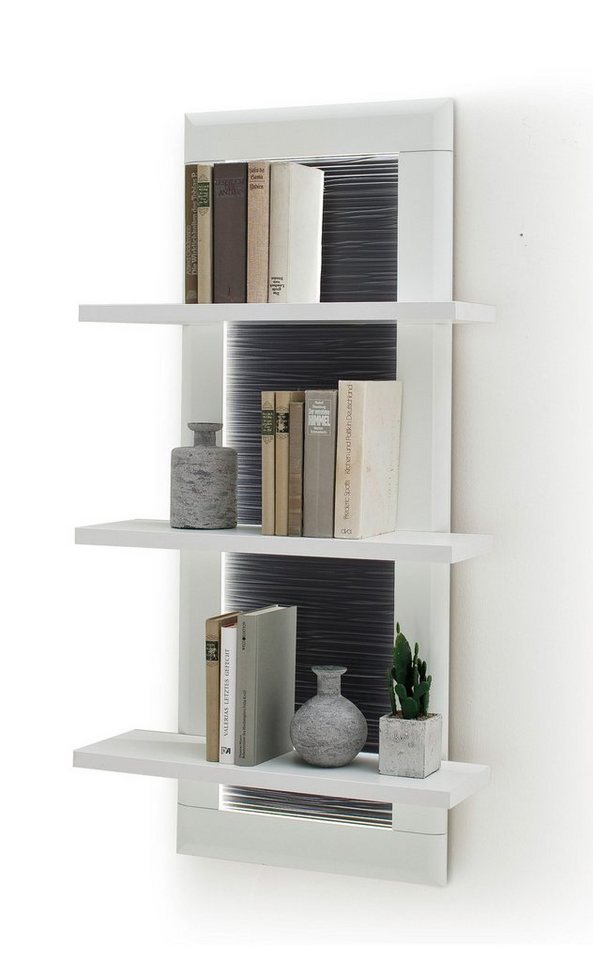 expendio Wandregal Alexia 9, weiß matt Nb. 60x118x22 cm mit Rückwand in 3D-Optik von expendio