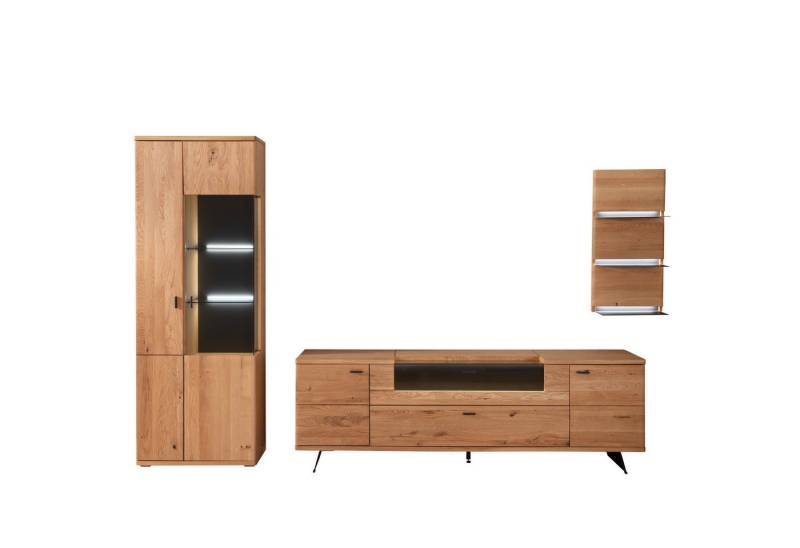 expendio Wohnwand Britta 21-1, (Spar-Set, 3-St), Wildeiche teilmassiv 320x209x50 cm von expendio