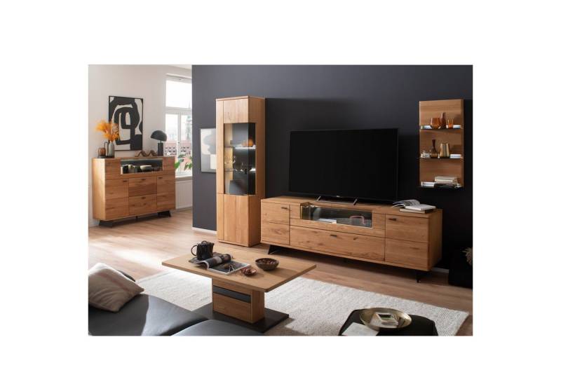 expendio Wohnwand Britta 35-1, (Spar-Set, 5-St), Wildeiche teilmassiv 455x209x50 cm von expendio