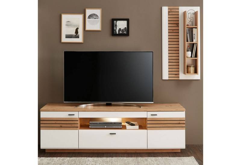 expendio Wohnwand Frederik 36, (Spar-Set, 2-St), weiß matt Artisan Eiche 245x106x47 cm von expendio