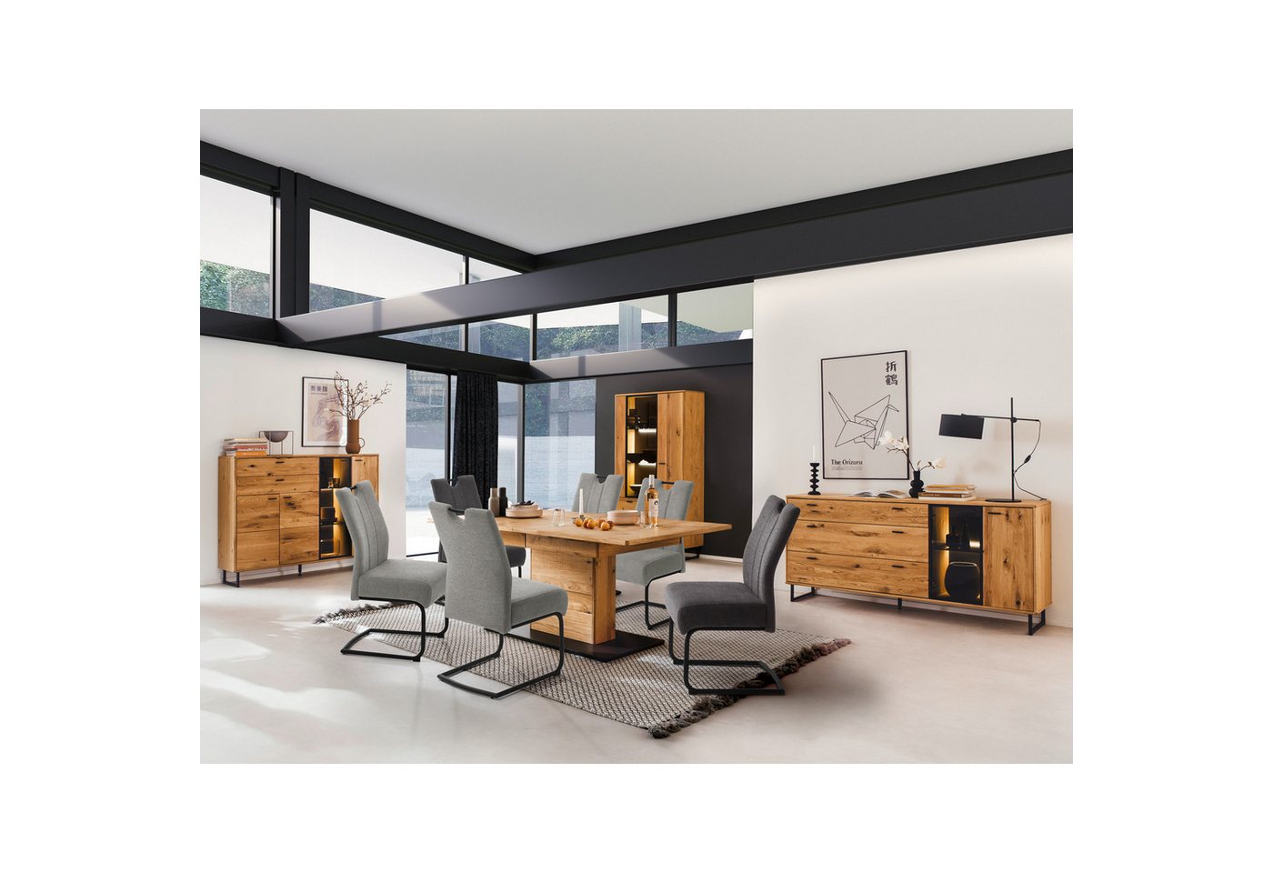 expendio Wohnzimmer-Set Arian 40, (Spar-Set, 4-St), Ast/Balkeneiche massiv 430x190x50 cm von expendio