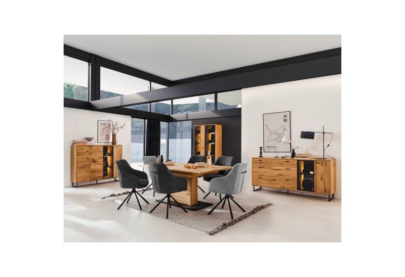 expendio Wohnzimmer-Set Arian 41, (Spar-Set, 10-St), Ast/Balkeneiche massiv 430x190x50 cm von expendio