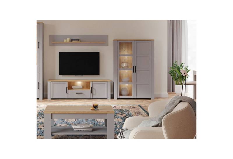 expendio Wohnzimmer-Set Bonar 34, (Spar-Set, 4-St), Riviera Oak/ Grey Oak Nb. von expendio