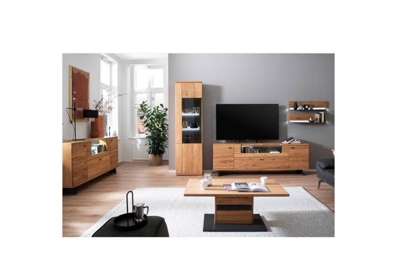 expendio Wohnzimmer-Set Britta 31-2, (Spar-Set, 5-St), Wildeiche teilmassiv 530x209x44 cm von expendio