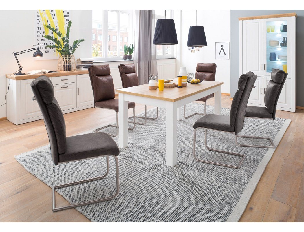 expendio Wohnzimmer-Set Bruneck 40, (Spar-Set, 3-St), Pinie weiss Landhausstil montiert von expendio