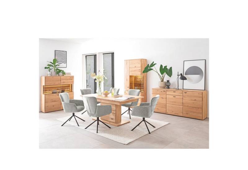 expendio Wohnzimmer-Set Giny 43, (Spar-Set, 4-St), Ast/Balkeneiche massiv dgL. in Kristalleiche geölt von expendio