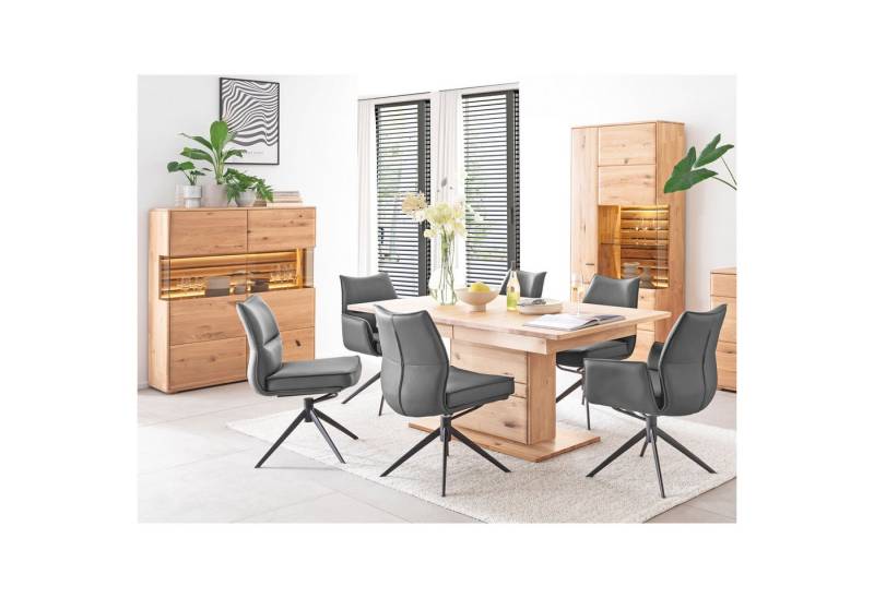 expendio Wohnzimmer-Set Giny 47, (Spar-Set, 3-St), Ast/Balkeneiche massiv dgL. in Kristalleiche geölt von expendio