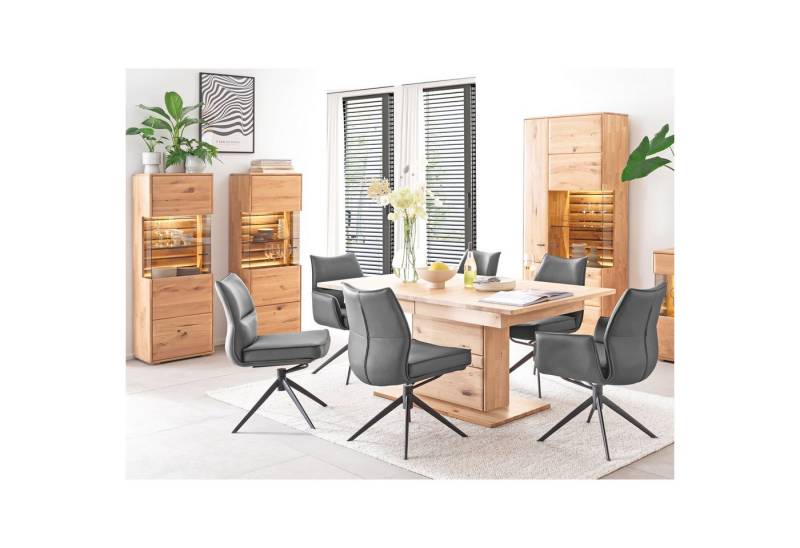 expendio Wohnzimmer-Set Giny 51, (Spar-Set, 10-St), Ast/Balkeneiche massiv dgL. in Kristalleiche geölt von expendio