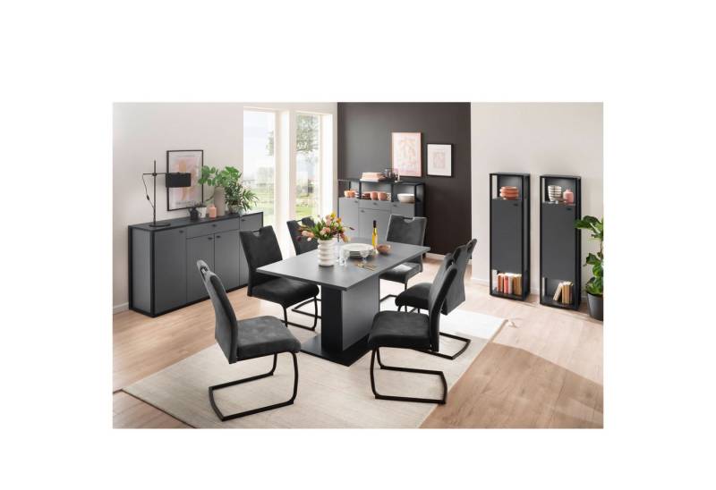 expendio Wohnzimmer-Set Larus 41, (Spar-Set, 5-St), Royal Grey Melamin / anthrazit Dekor 390x121x50 cm von expendio