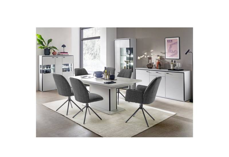 expendio Wohnzimmer-Set Martha 41, (Spar-Set, 10-St), Modern white tiefgezogen / schwarzgrau von expendio