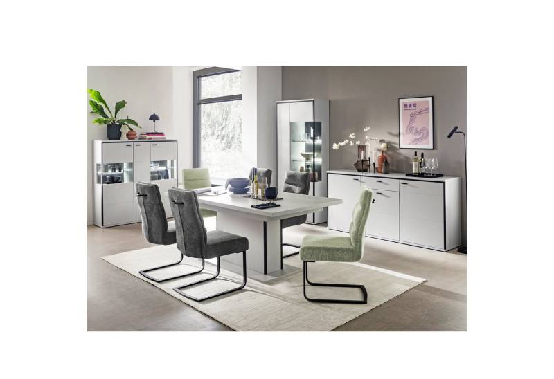 expendio Wohnzimmer-Set Martha 42, (Spar-Set, 4-St), Modern white tiefgezogen / schwarzgrau von expendio