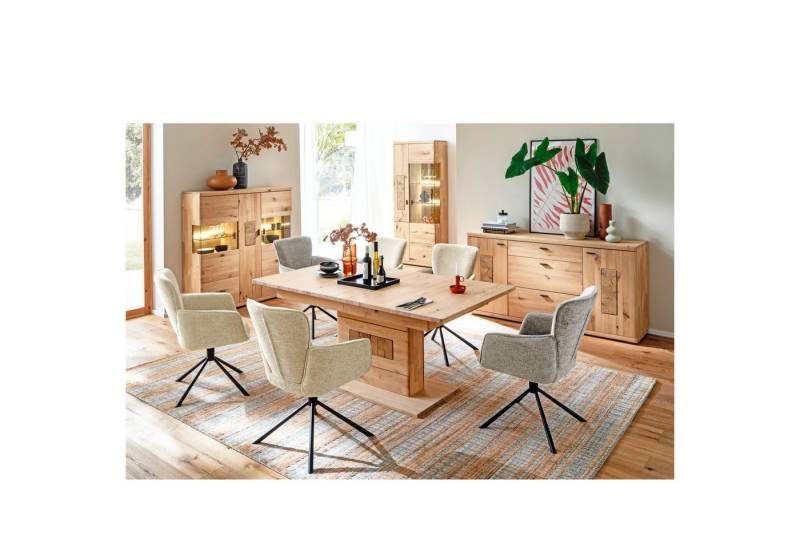 expendio Wohnzimmer-Set Paige 30, (Spar-Set, 10-St), Ast/Balkeneiche massiv durchgehende Lamelle in Kristalleiche geölt von expendio