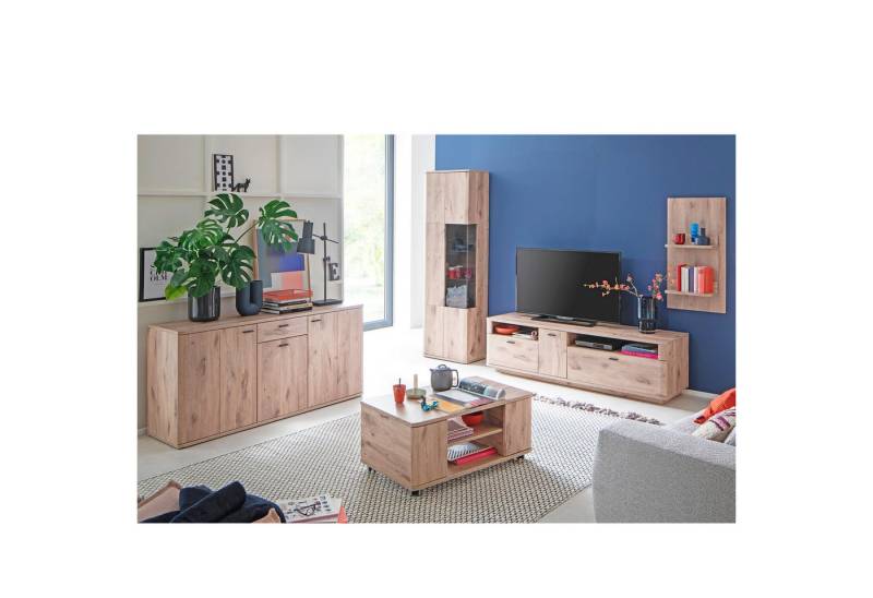 expendio Wohnzimmer-Set Penelope 20, (Spar-Set, 5-St), Viking Oak tiefzieh Nachbildung / Viking Oak Melamin von expendio