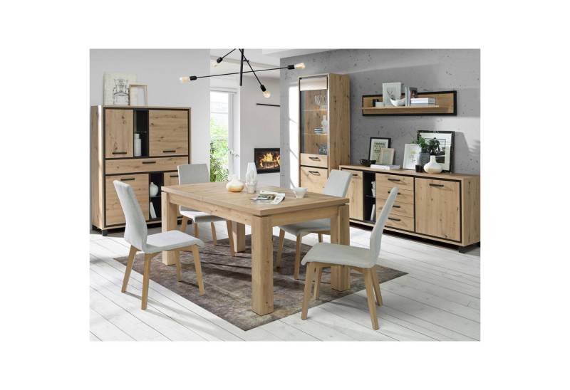 expendio Wohnzimmer-Set Trace 70, (Spar-Set, 5-St), Artisan Eiche Nb. / Schwarz Eiche Nb. von expendio