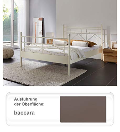 expendio hochwertiges Metallbett Vesna, Verschiedene Varianten, Bettgestell Jugendbett Doppelbett Singelbett Ehebett, Liegefläche:90 x 200 cm, Farben:Baccara von expendio