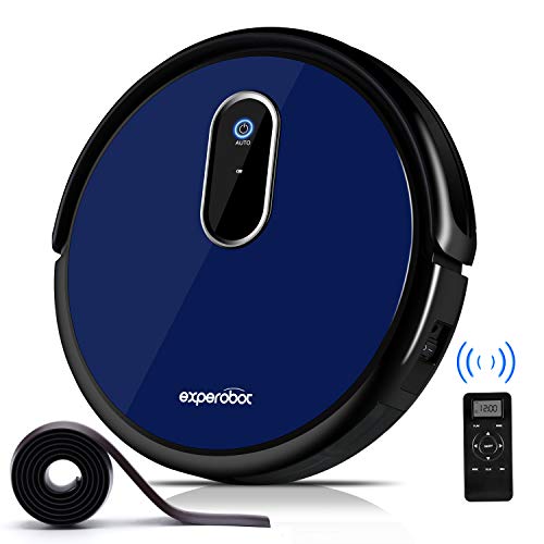 Experobot EX501 schwarz mit 1300Pa starker Saugkraft, superschlank, geräuscharm, selbstaufladende Roboterstaubsauger ideal für Haustierbesitzer, harte Böden,Teppiche,Hartholz von experobot