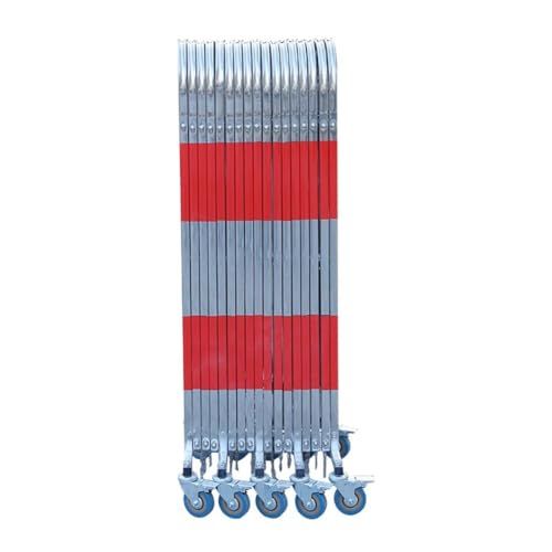 Flexibles mobiles Tor, Industrielle erweiterbare Metallabsperrung, Verstellbarer Verkehrszaun, Edelstahl(Red-Silver,1.1x10m) von exproyzk