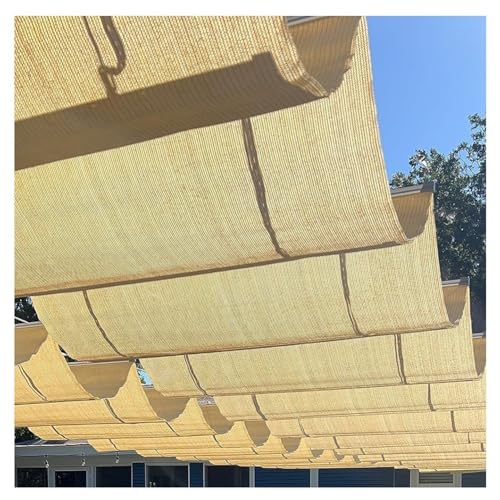 Versenkbare Pergola-Schattenabdeckung Ersatz-Vordach Slide Hang Down Wave Shade Segel für Deck Porch Patio mit Hardware Draht Kabel (Farbe : Sand, Größe : 1.5x2m) von exproyzk