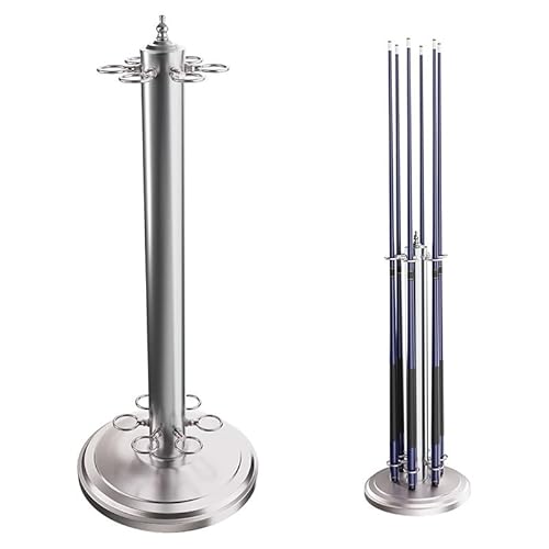 exproyzk Billardqueue-Halter Billardqueue-Ständer aus Metall Für 6 Billardqueues (3 Farben)(Silver) von exproyzk