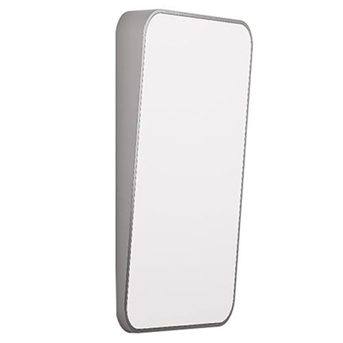 exproyzk Feststehender, kippbarer Spiegel Badezimmerspiegel aus Edelstahl mit abgerundeten Ecken Hängend vertikal(Silver,31.5"x19.7") von exproyzk