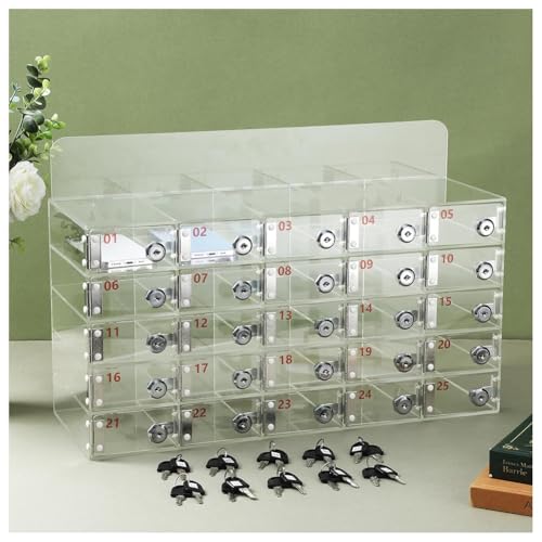 exproyzk Handy-Schließfach mit Türschlössern und Schlüsseln – Visueller Handyschrank – Tragbarer und wandmontierter Organizer(25 Slots) von exproyzk
