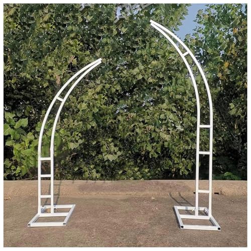 exproyzk Metallbogen-Hintergrundständer – Hochzeitsbogenrahmen für Geburtstag, Party(Weiß,2.1m+2.4m) von exproyzk