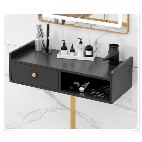 exproyzk Wandmontierter Möbelschrank Schwebender TV-Ständer Wandmontierter Medienkonsolen-Regalschrank Badezimmer-Ablagefach(Schwarz,50x30x16cm) von exproyzk