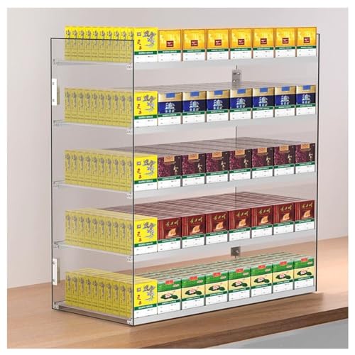 exproyzk Zigarettenständer - Streichholzschachtel-Display - Zigaretten, Zigarren, Süßigkeiten Display-Ständer - Laden-Display-Regale - Wand- Oder Thekendisplay (Farbe : klar, Größe : 50.5x29x73.5cm) von exproyzk