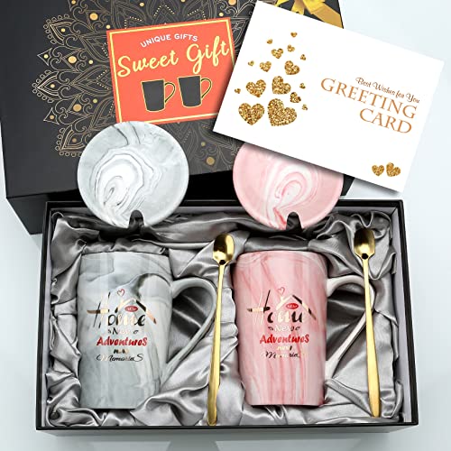 exreizst Housewarming Geschenke für Neues Zuhause Unique Haus Erwärmung Geschenke Ideen für Neues Haus Neues Abenteuer Neue Erinnerungen Paar Kaffeebecher Set 340 ml von exreizst