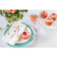 Bestickte Monogramm Serviette - Florale Servietten, Personalisierte Hochzeit Idee, Elfenbein Baumwoll von extraspecialtouch
